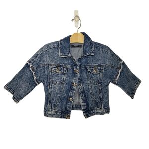 Mango Kids 5-6 Y Acid Washed Denim Cool Jean Jacket